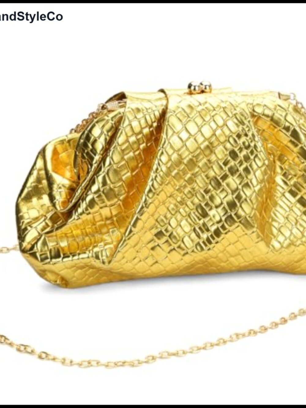 Woven PU Leather Clutch Evening Bag Detachable Chain Women